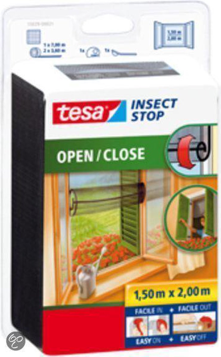 Tesa Vliegenhor Open/Close - 150x200 cm - Zwart