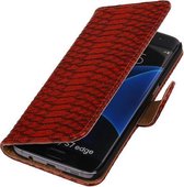 Étui Portefeuille Samsung Galaxy S7 Edge de Type Livre Serpent Rouge