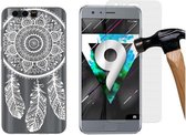 MP Case glasfolie tempered screen protector gehard glas voor Huawei Honor 9 + Gratis Spring TPU case hoesje voor Huawei Honor 9