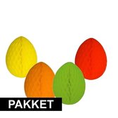 4 decoratie paaseieren in vrolijke kleuren