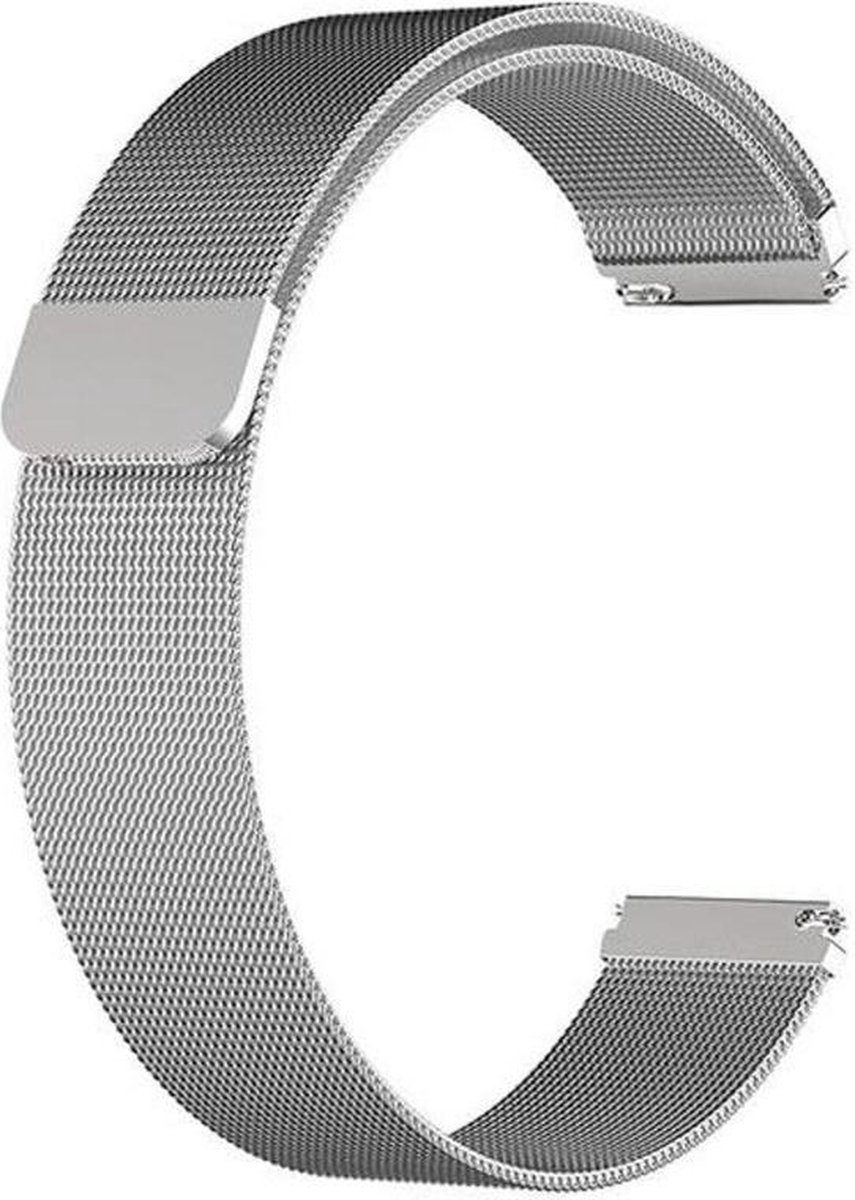 KELERINO. Milanees bandje geschikt voor Fitbit Versa (Lite) - Zilver