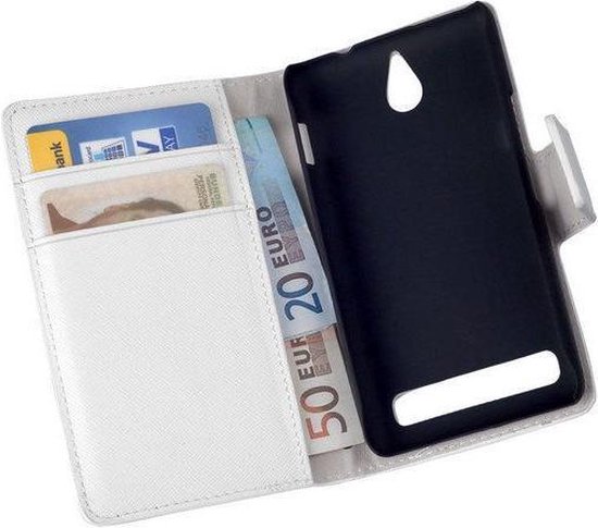 Zwart maandelijks Skim HC Bookcase Flip Wallet case Telefoonhoesje Sony Xperia E1 Wit | bol.com
