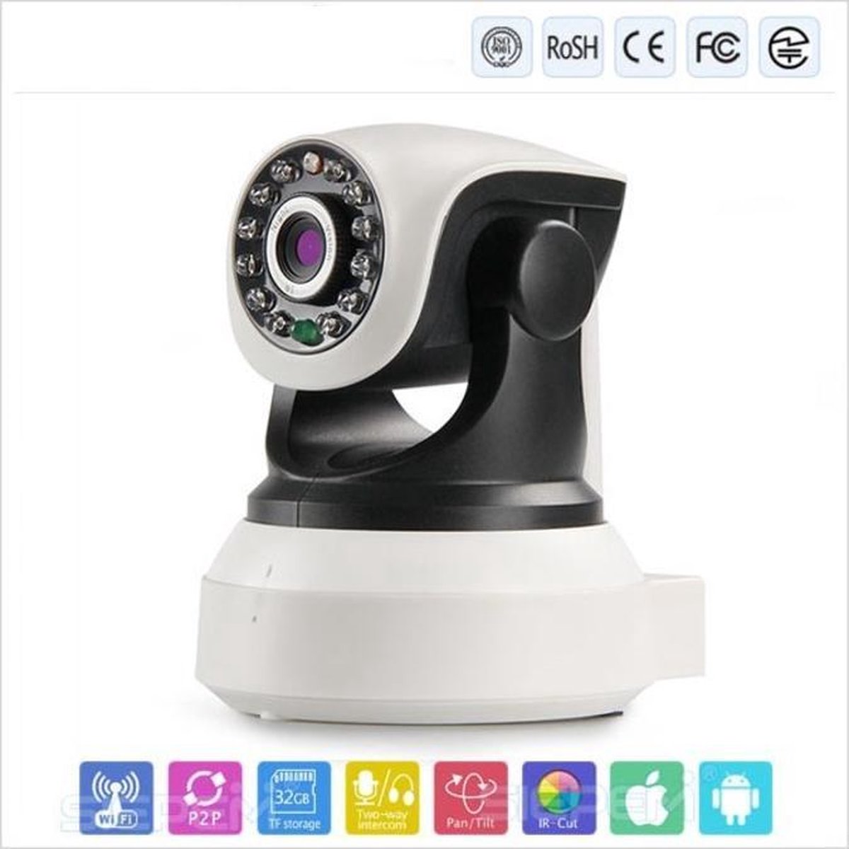 IP camera, Wifi, 1080P HD, Bewegings detectie P2P Night Vision | bol.com