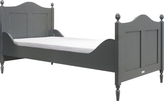 elf salaris Gewoon Bopita Country Bed - 90 x 200 cm Rond Vintage Grey | bol.com