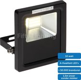 LED schijnwerper - 10 watt - koud licht - waterdicht  - zwart