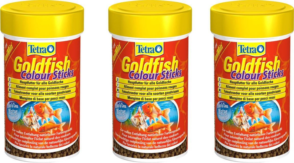 Tetra vlokken goudvis kleur per 3 verpakkingen 100 mlx3