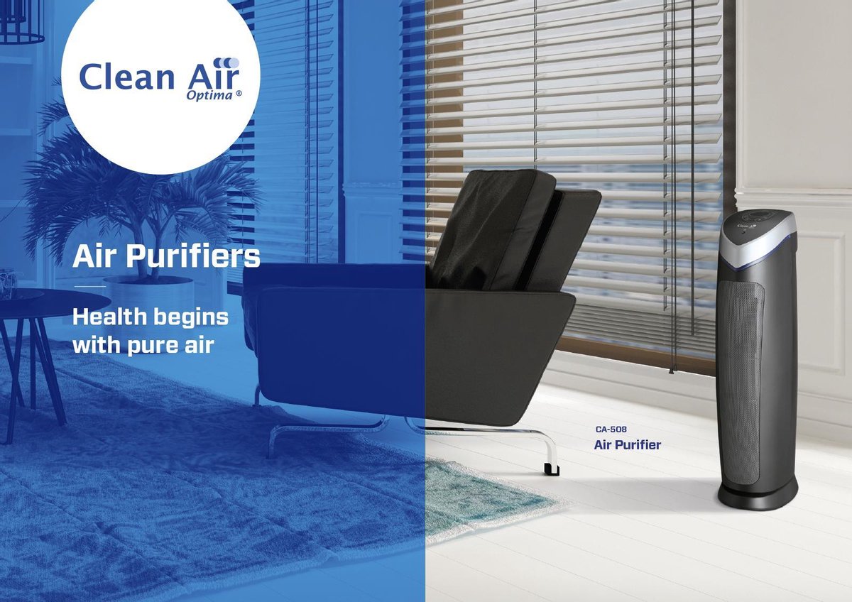 Clean Air Optima® CA-508 - HEPA UV Ionisator Luchtreiniger - TRUE HEPA (H13) Filter - Koolstoffilter - UV-C Lamp - 6 Reinigingstechnieken - Ultrastille Werking - 5 Instelbare Snelheden - Slim Design thumbnail 6