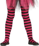Heksen verkleedaccessoires panty maillot zwart/roze voor meisjes