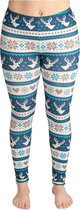 ZUMPREMA Foute Kerst Legging - Blauw Wit