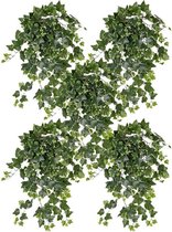 5x Groene/witte Hedera Helix/klimop kunstplant 65 cm voor buiten -  UV kunstplanten/nepplanten - Weerbestendig