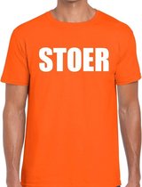 Stoer tekst t-shirt oranje heren XL