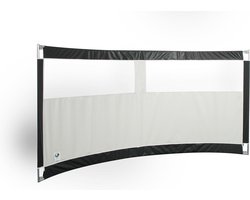 Gebogen windscherm ESVO Mistral 300 met 2 smalle ramen PVC