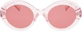 Icon Eyewear Zonnebril FEM - Transparant roze montuur - Roze glazen