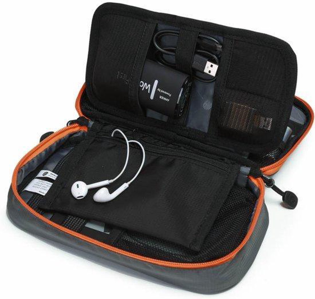 Kabel Organizer Tas Deluxe 3 lagen Travel Organizer Kabeltas Sunflake Grijs...