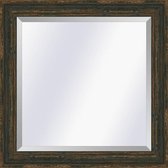 Brocante spiegel Brittany Zwart small 39mm Buitenmaat 58x69cm