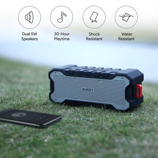 AUKEY Bluetooth-luidspreker Dual-driver 30 uur levensduur van de batterij,  waterbestendig | bol.com