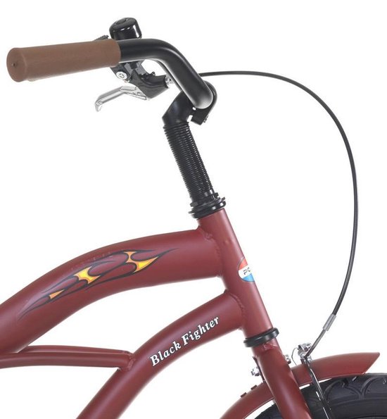 Popal Black Fighter Cruiser B1600 - Kinderfiets - 16 Inch - Jongens - Mat  Rood | bol.com