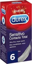 Condooms Durex Sensitivo Contacto Total Ø 5,2 cm (6 uds)