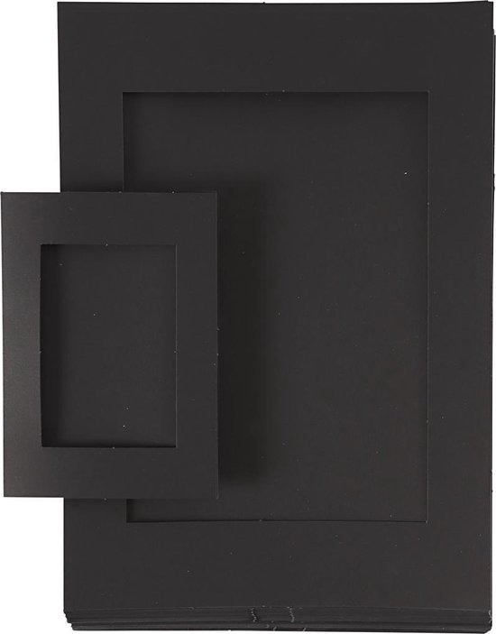 Passepartout afm A4+A6, uitsnede: 6,5x12,5+16x21 cm, stuks, zwart | bol.com