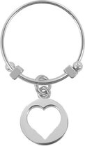 CO88 Collection Beloved 8CR 10004 50 Stalen Ring met Hanger - Hart - Maat 50 - Zilverkleurig