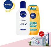 Nivea Sun Douchegel Welcome Sunshine 250ml en Nivea Bodylotion dry Skin 250ml + Oramint Oral Care Kit