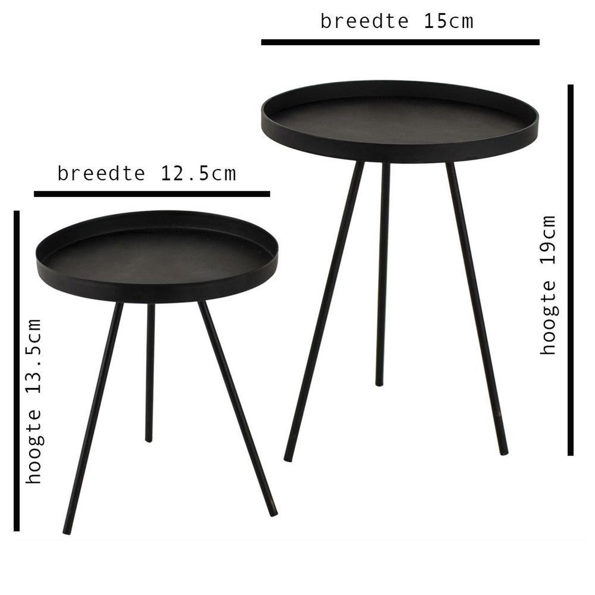 Amuseren tiener veronderstellen Gusta Decoratieve mini tafeltjes 2 stuks | 13,5 cm en 19 cm hoog (LET OP:  KLEIN) | bol.com