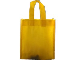 Product afbeelding van Non-woven tasje 19x9x22cm geel 250 stuks - Cadeautasje - Kado zakjes - Geschenktasje - Cadeauverpakking - Giftbag