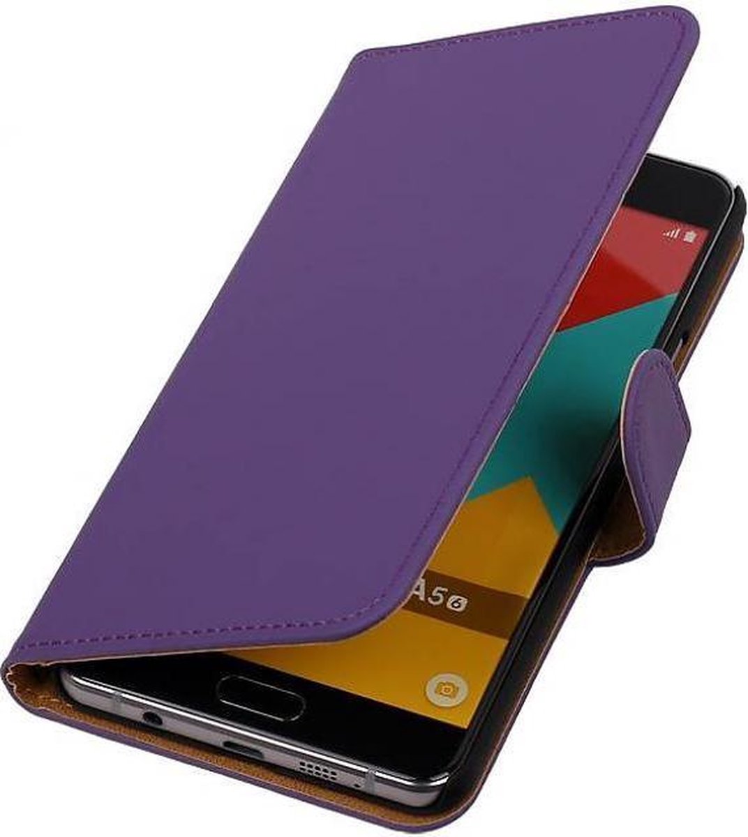 Effen Bookstyle Hoes Geschikt voor Samsung Galaxy A5 Paars