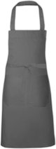 Link Kitchenwear Hobbyschort met handige zak in de kleur Donker Grijs, afmetingen 80x73cm.