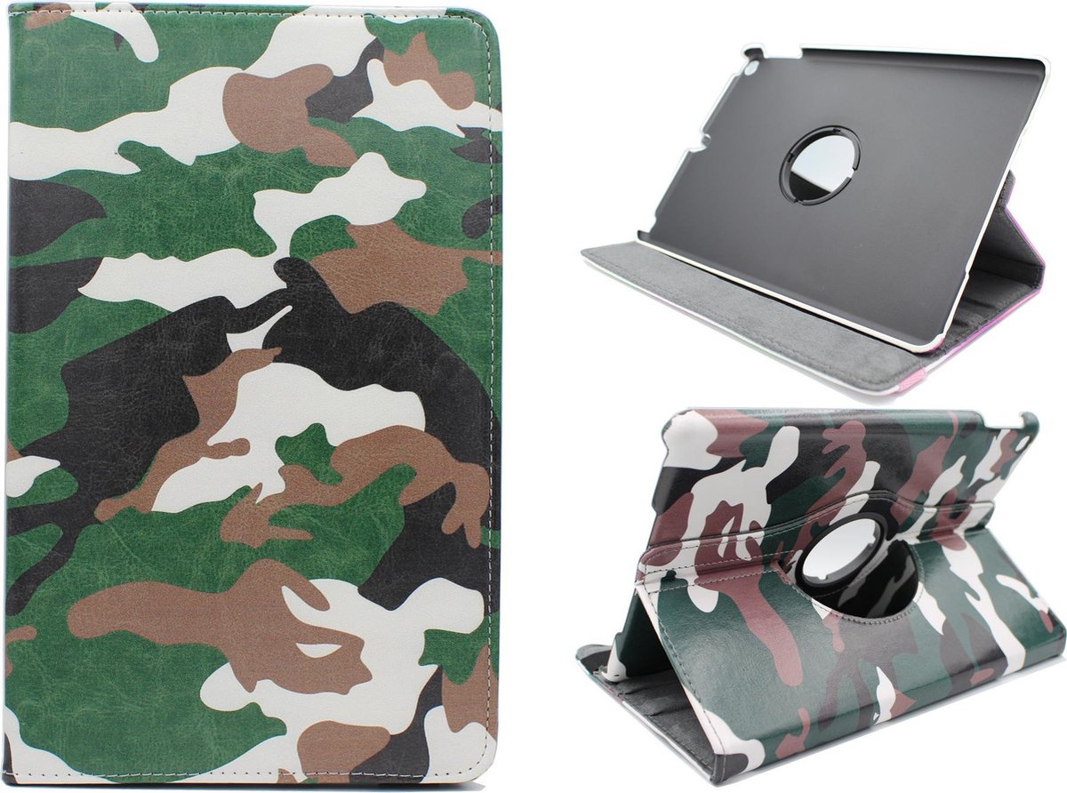 iPad 2, 3 & 4 Hoes met Print - Draaibare Tablet Case met Standaard - Camouflage