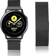 Milanese Loop Armband Geschikt Geschikt Voor Samsung Galaxy Watch Active / 42 MM Band Strap - Milanees Armband Polsband - Zwart