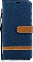 Denim Book Case - Samsung Galaxy A7 (2018) Hoesje - Blauw