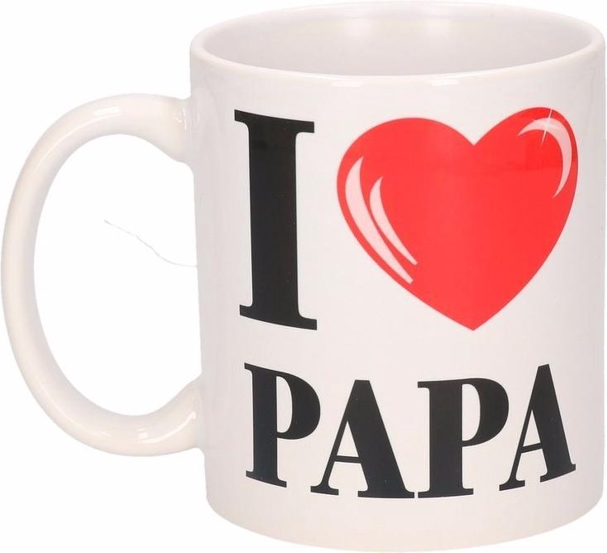 Afbeelding van product Bellatio Decorations  I Love Papa beker / mok 300 ml - Vaderdag