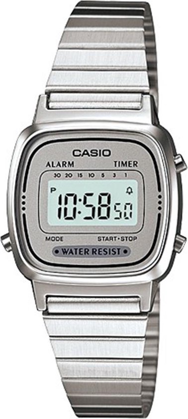 Casio vintage LA670WA-7 - Horloge - Staal - Zilverkleurig - 20 mm