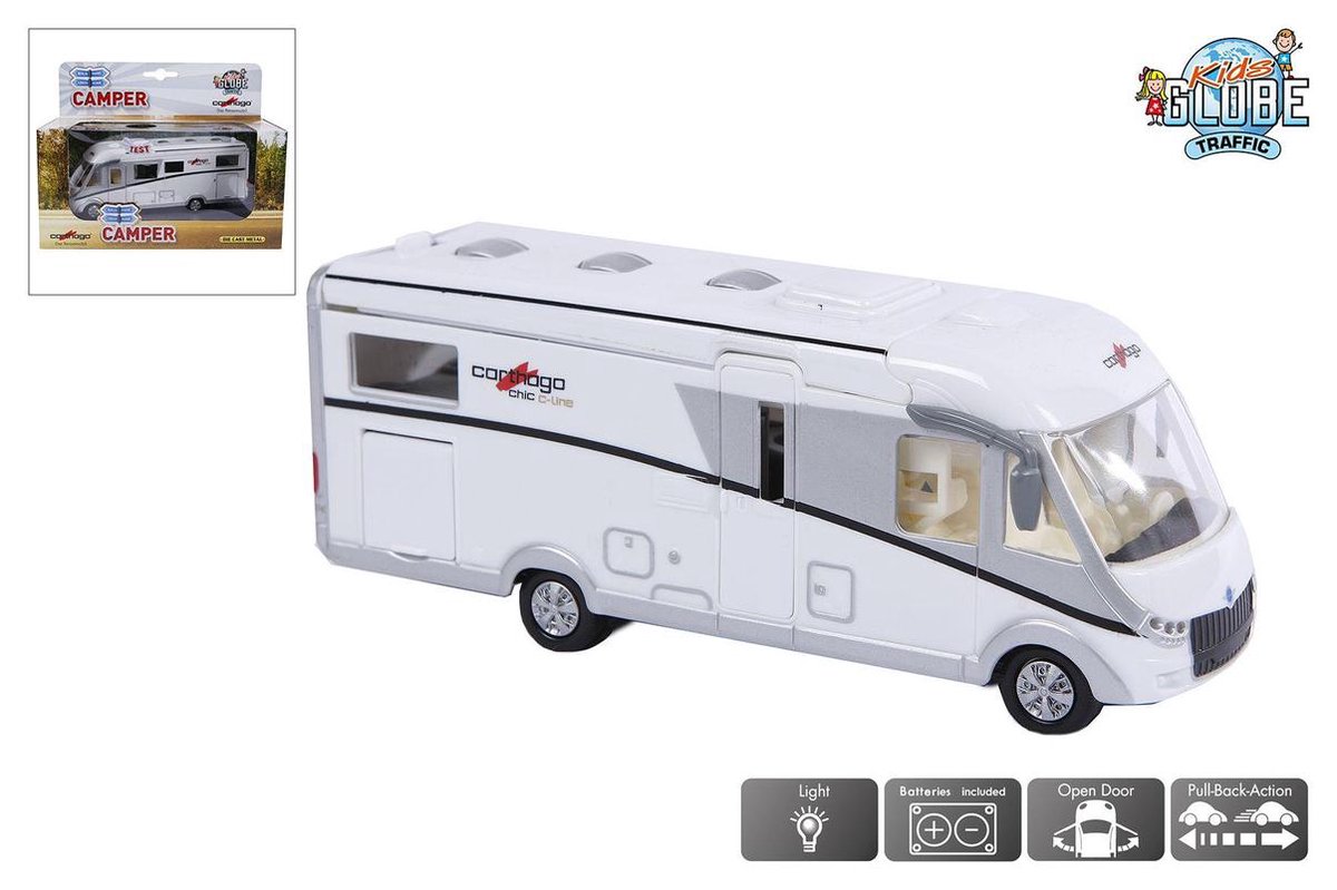 Kids Globe Die-cast Carthago Camper met Licht, 16cm — afbeelding 4