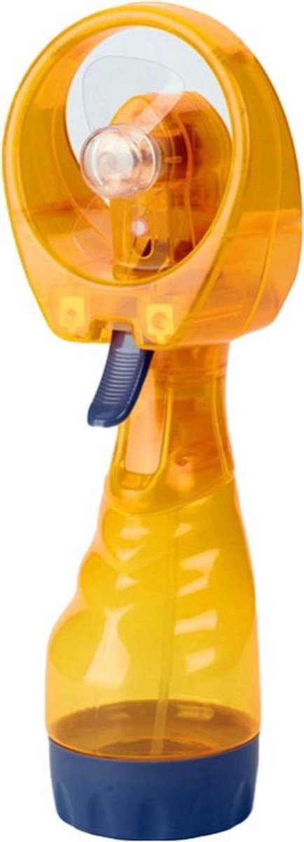 Draagbare handventilator met mist spray | inclusief waterreservoir | verkoeling met water | waterspray | tafelventilator | oranje