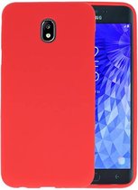 Bestcases Color Telefoonhoesje - Backcover Hoesje - Siliconen Case Back Cover voor Samsung Galaxy J7 (2018) - Rood