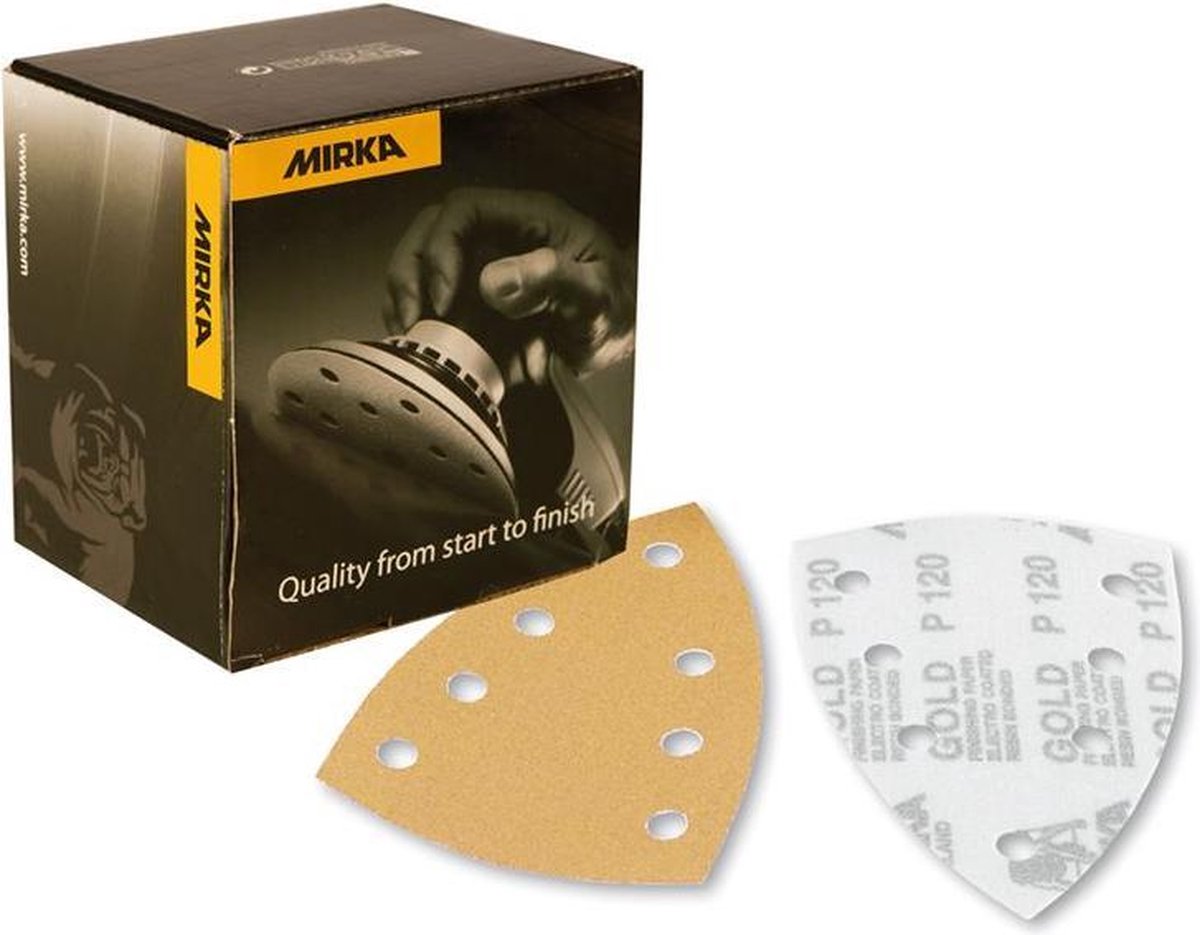 MIRKA Gold Delta Schuurpapier 100x152mm met 7 gaten - P150