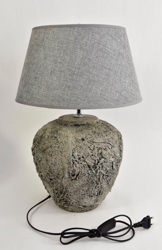 Alice spier Rijk Lamp | Lampvoet Lava | Betonlook | Cement | D28,5 cm| H37,5 cm | inclusief  lampenkap... | bol.com
