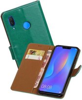 Zakelijke Bookstyle Hoesje voor Huawei P Smart Plus Groen