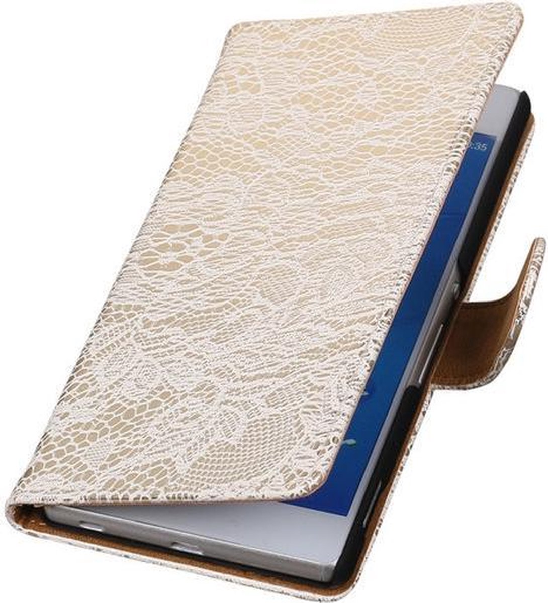 Sony Xperia Z4/Z3 Plus Lace Kant Booktype Wallet Hoesje Wit - Cover Case Hoes