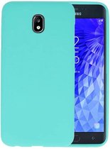 Bestcases Color Telefoonhoesje - Backcover Hoesje - Siliconen Case Back Cover voor Samsung Galaxy J7 (2018) - Turquoise