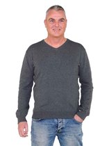 BJØRNSON ANDERS Pullover Katoen V-Hals Heren - Maat 2XL - Antraciet Grijs