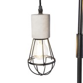 QAZQA edison - Industriele Vloerlamp | Staande Lamp - 2 lichts - H 1560 mm - Grijs - Industrieel - Woonkamer | Slaapkamer