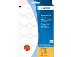 HERMA Vielzwecketiketten rood 32 mm rond Papier 480 St.