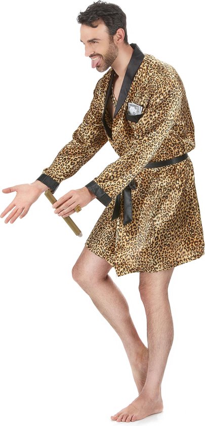 SUD TRADING - Pimp badjas in luipaard print voor mannen - Volwassenen kostuums |