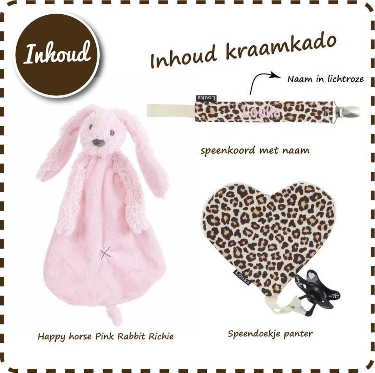 Goedkoopste Louka Kraammand / kraamkado panter licht roze