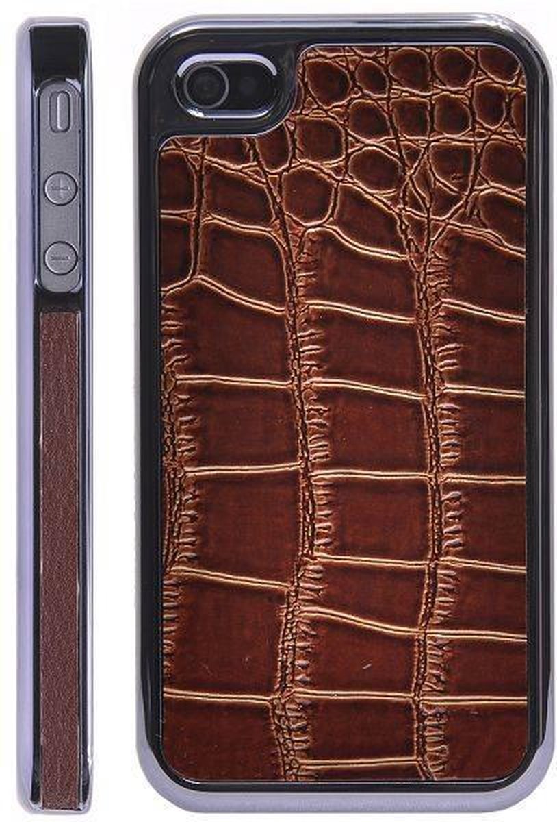Hardcase krokodillenleer inleg voor iphone 4/4S - Bruin