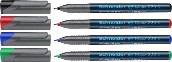 Schneider universele permanent marker - Maxx 220 - S - 4 stuks assorti - S-112494