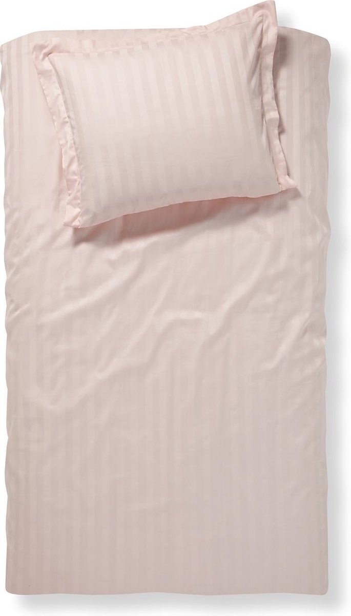 Damai Linea - Dekbedovertrek - 140x200/220 cm - Eenpersoons - Blush + 1 kussensloop 60x70